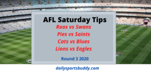 AFL Saturday Tips Round 3 2020
