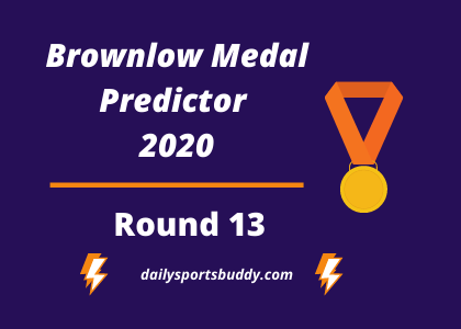 Brownlow Medal Predictor, Round 13 2020